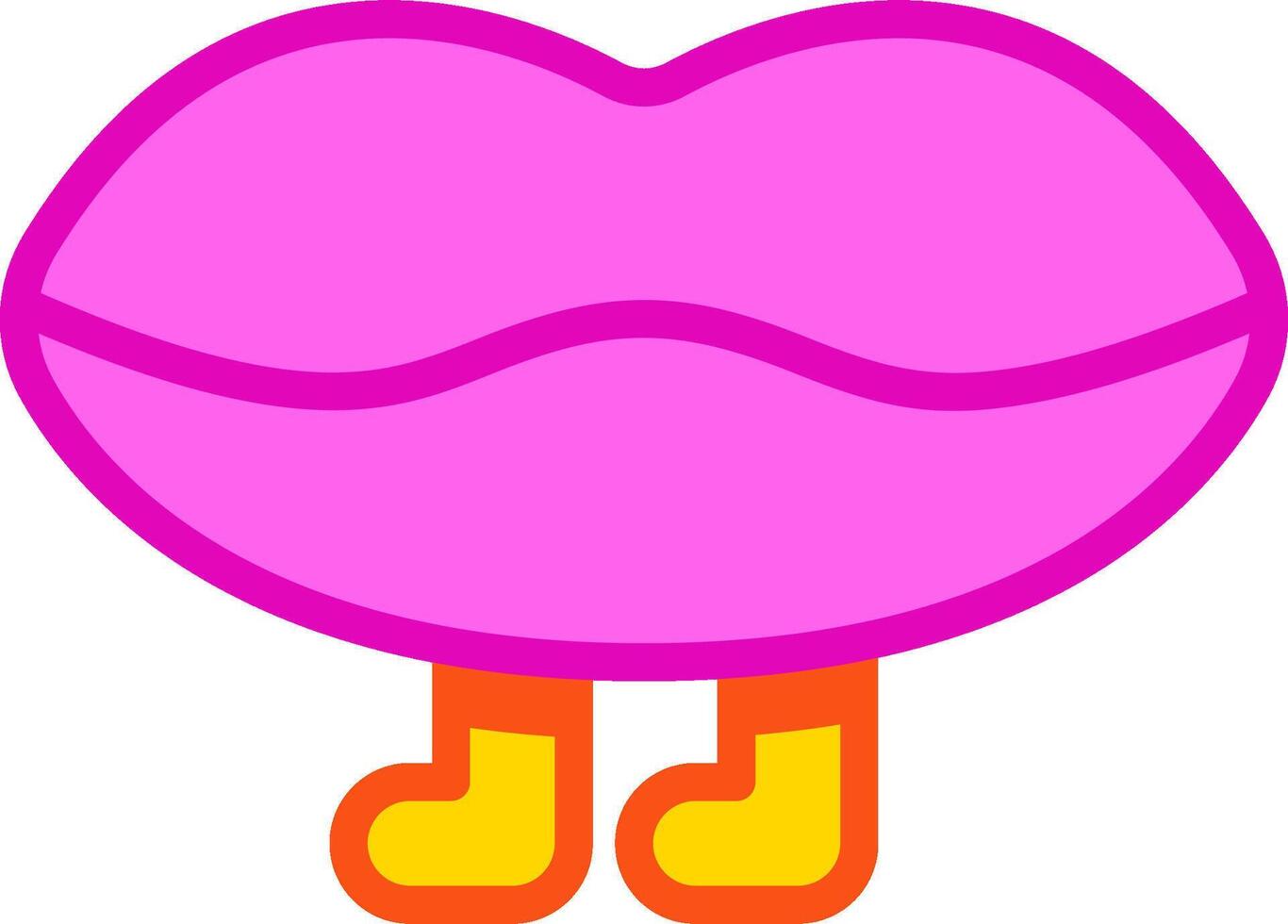 A cartoon pink tongue with yellow boots vector