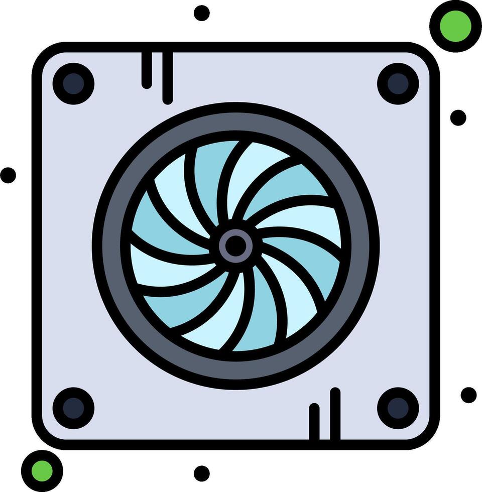 A fan in a square box with green dots vector