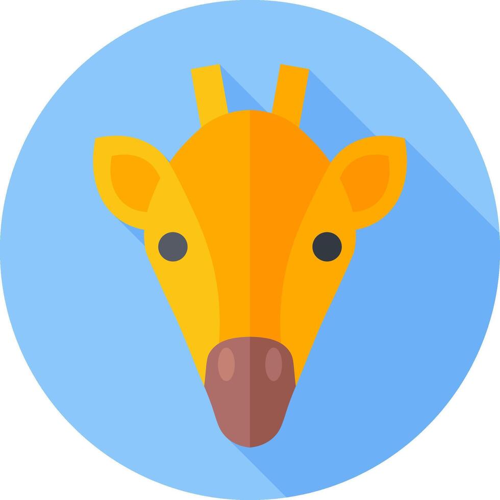A giraffe head in a flat design vector
