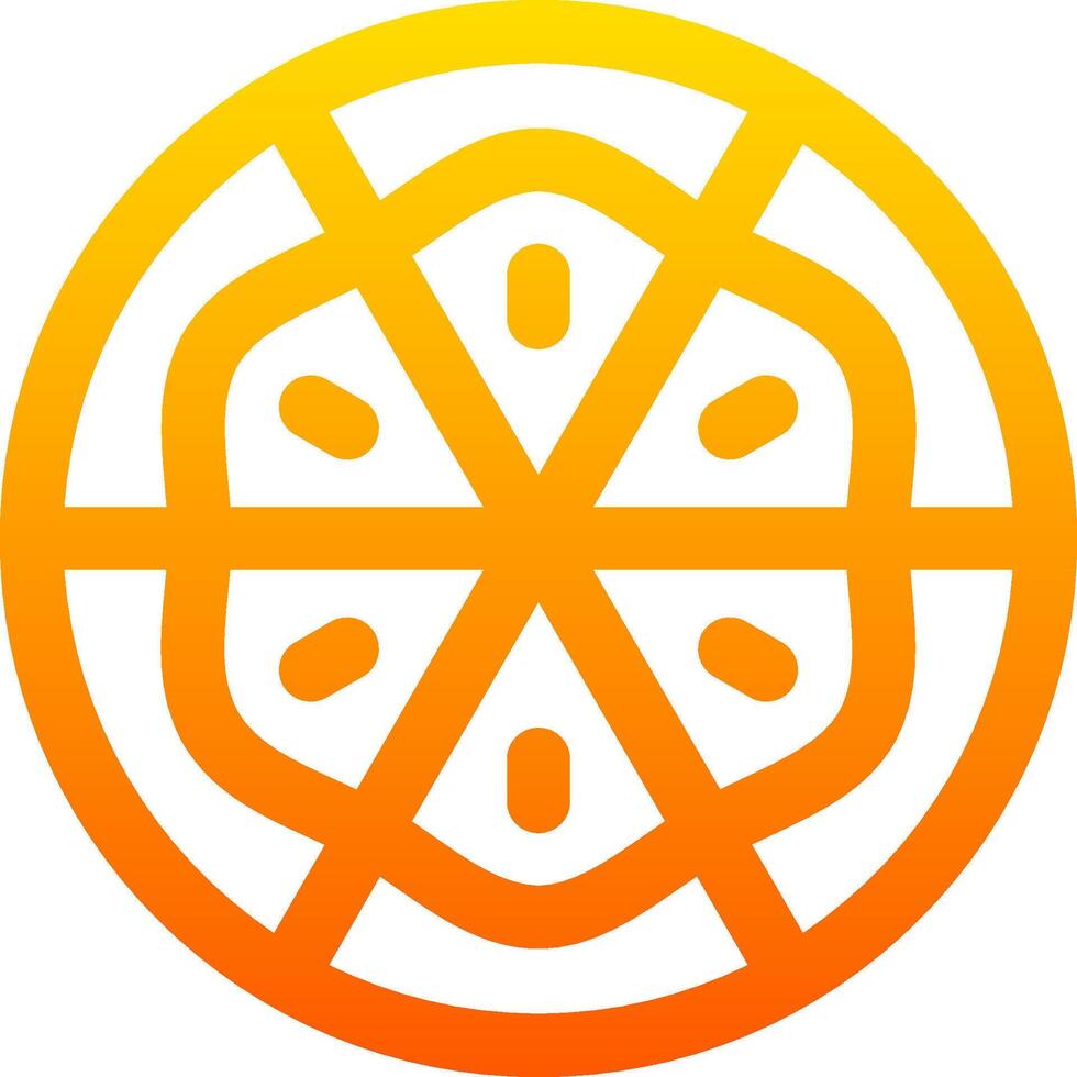 A orange and yellow circle with a star in the center vector