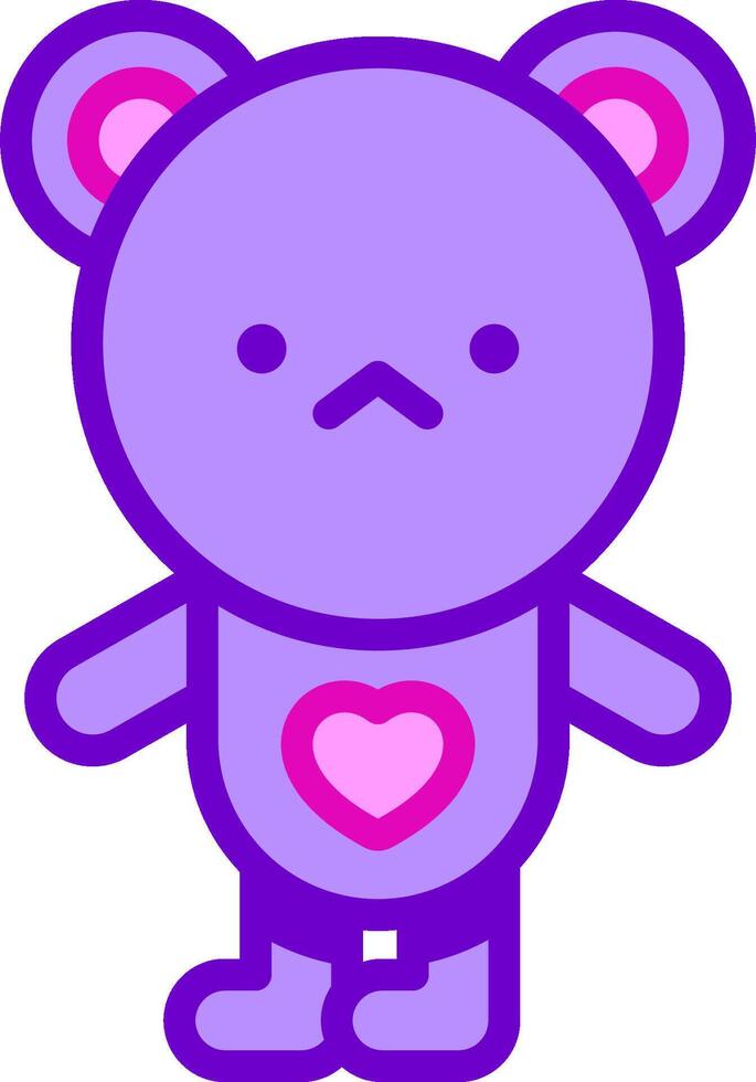 A purple teddy bear with a heart on its chest vector