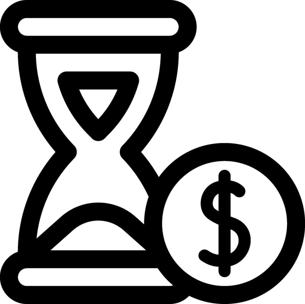 Hourglass with dollar sign icon vector