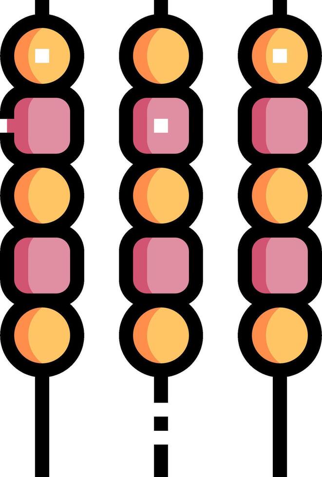 A row of beads with different colors vector
