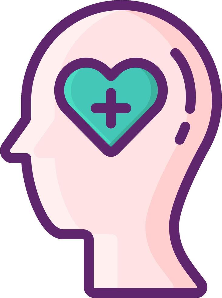 A person's head with a heart in the middle vector
