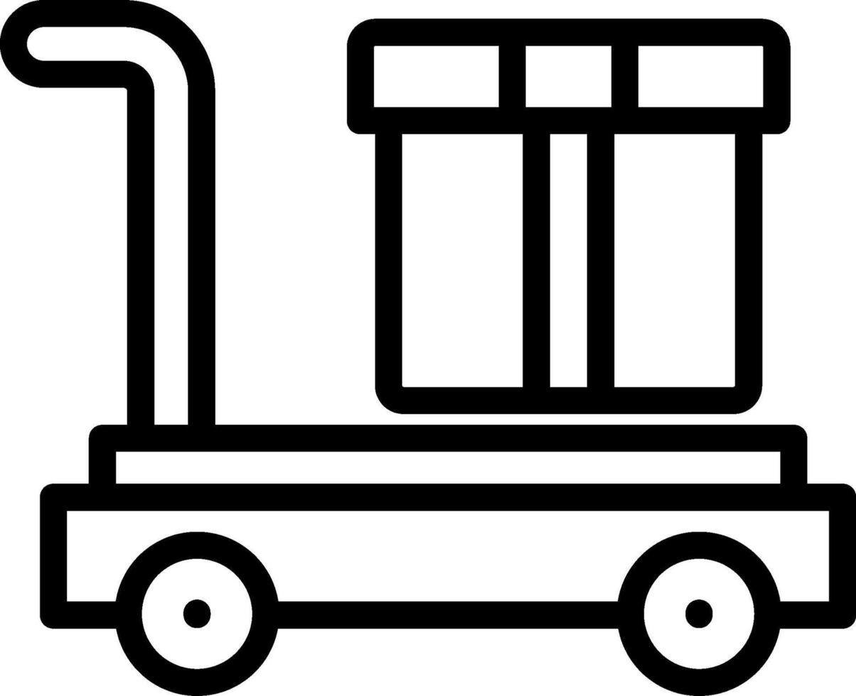 A black and white image of a forklift truck vector