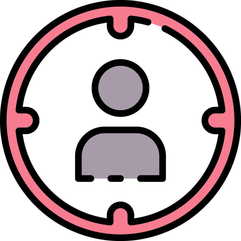 A person is in a circle with a pink outline vector