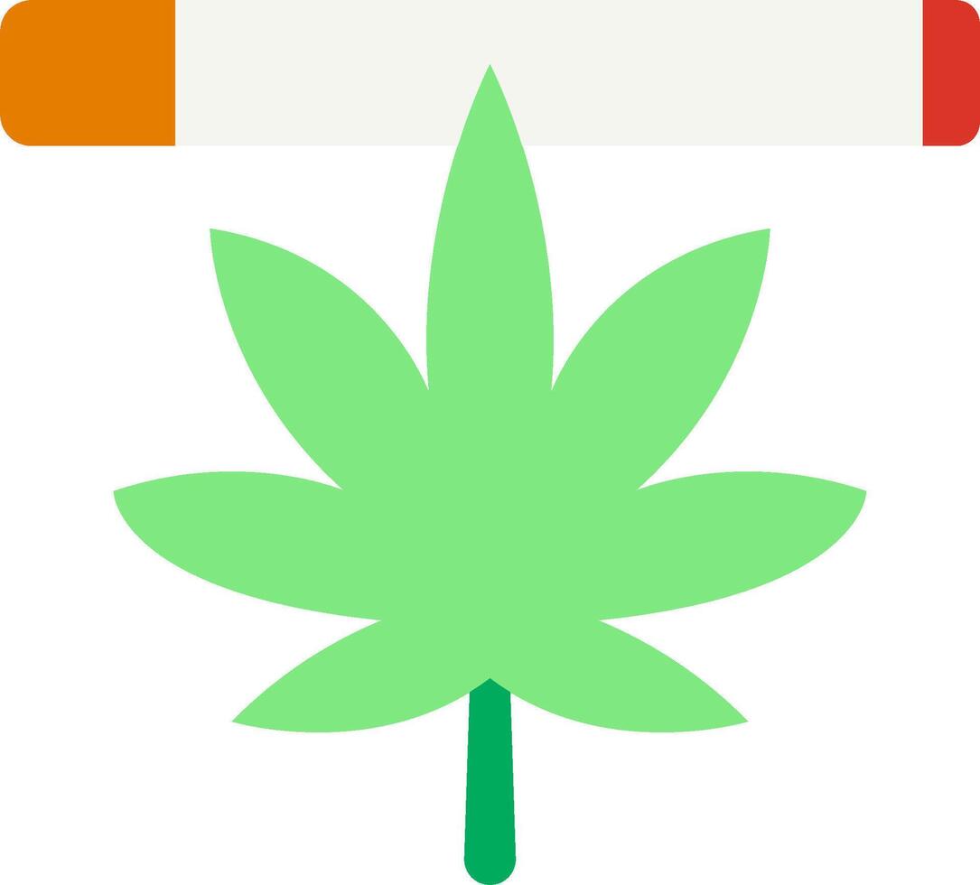 A marijuana leaf with a cigarette in the middle vector