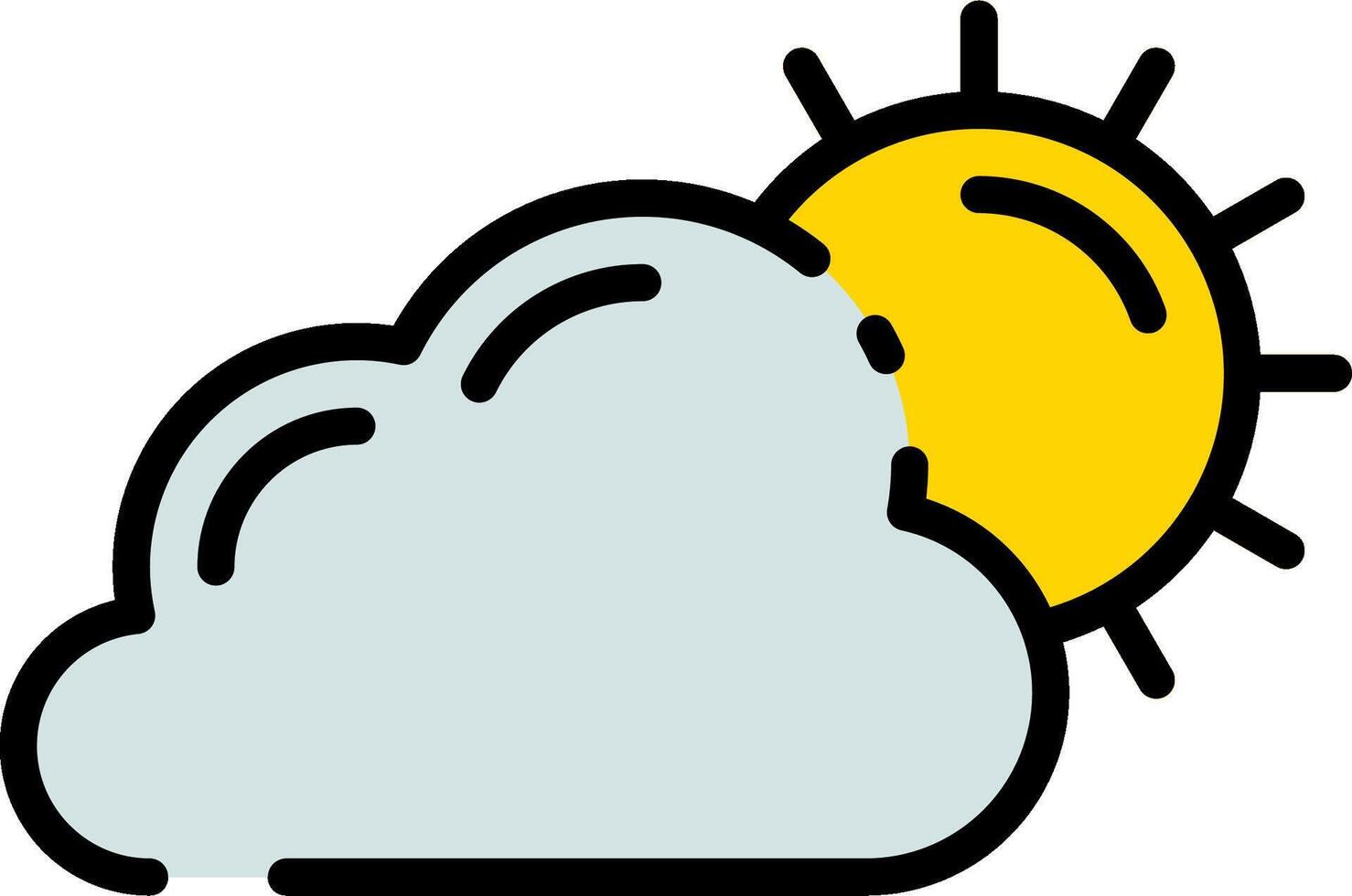 A cartoon sun and cloud with a white background vector