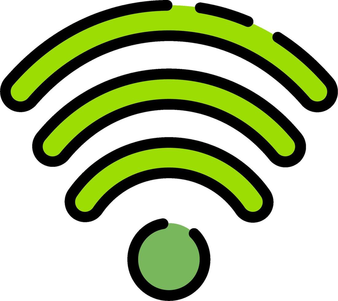 A wifi symbol with green circles vector