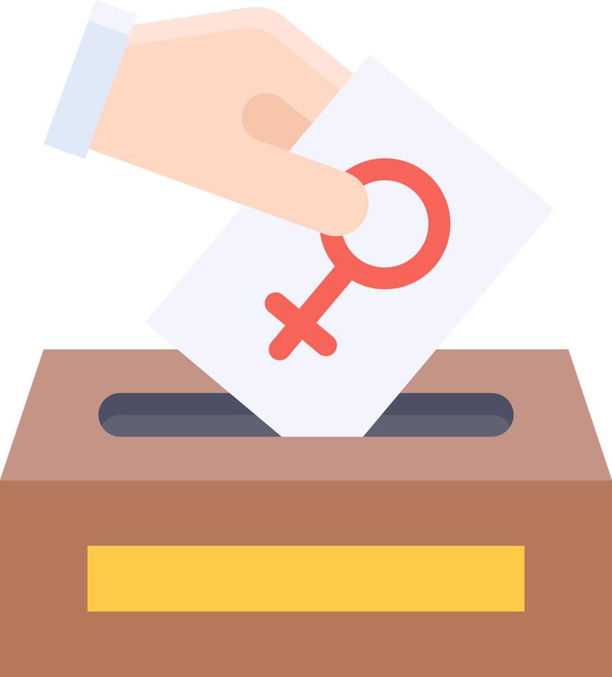Hand putting a female symbol in a box vector