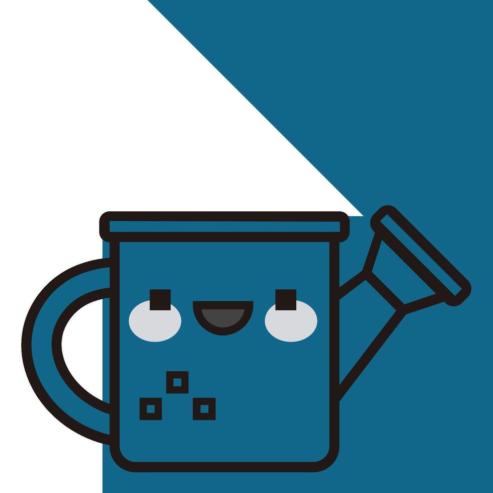 A watering can with a smiley face on it vector