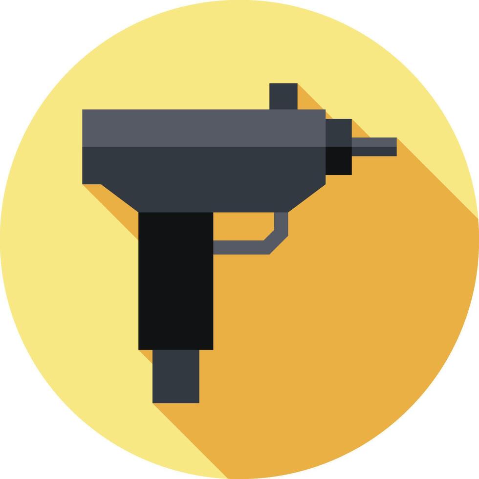 A gun icon with a long shadow vector