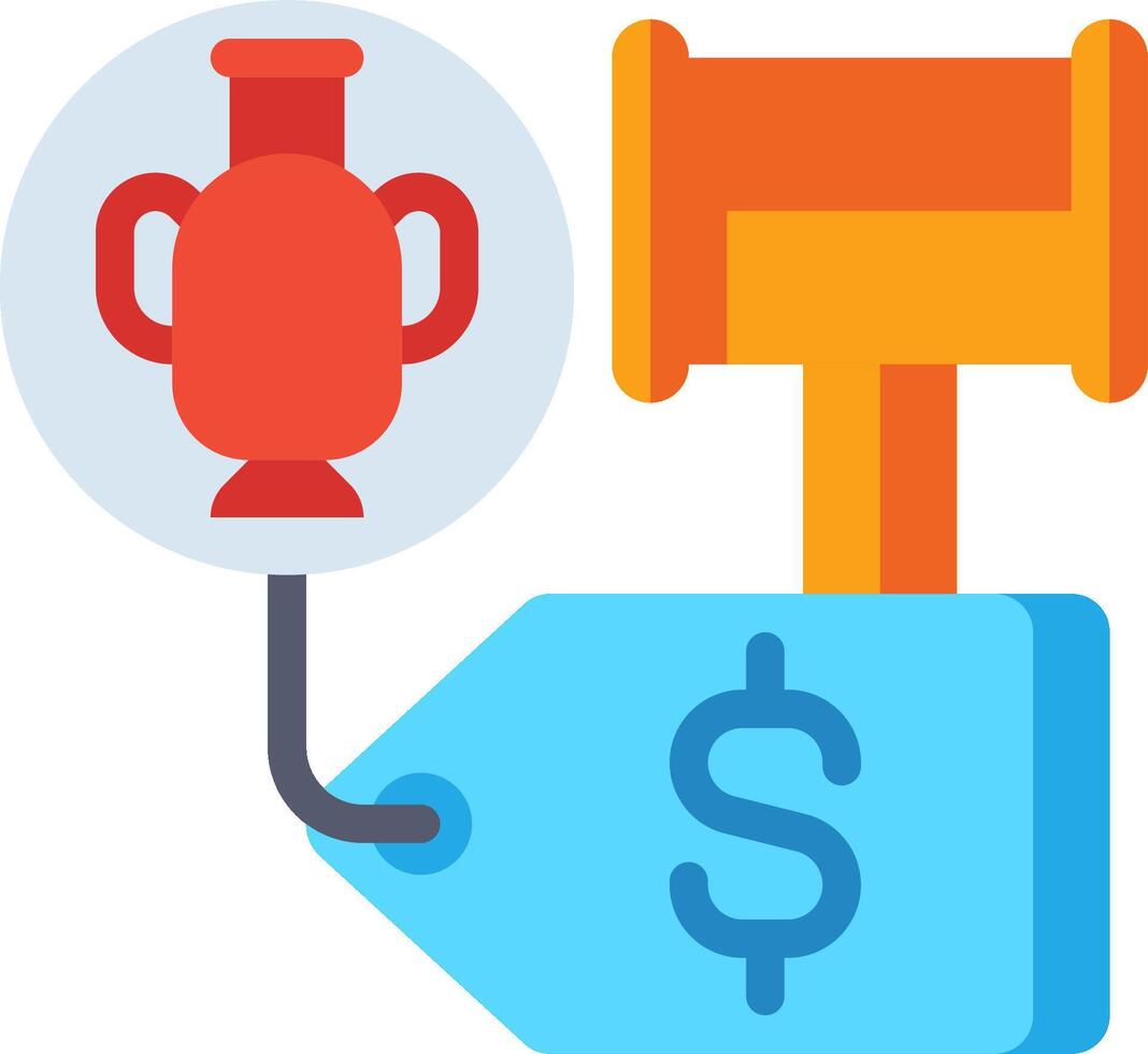 A dollar sign and a vase with a hammer vector