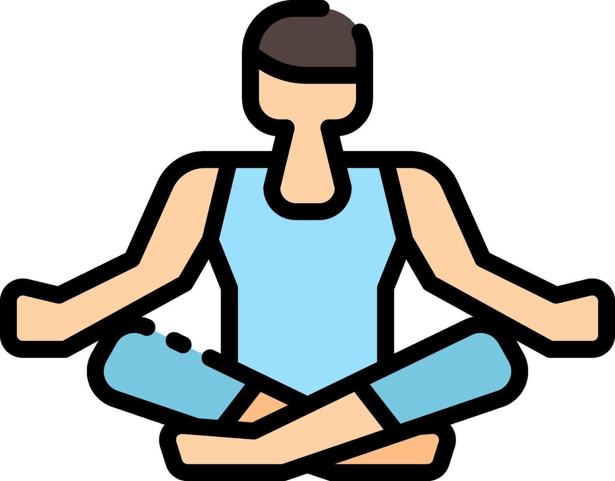 A man in a yoga pose with his hands on his head vector