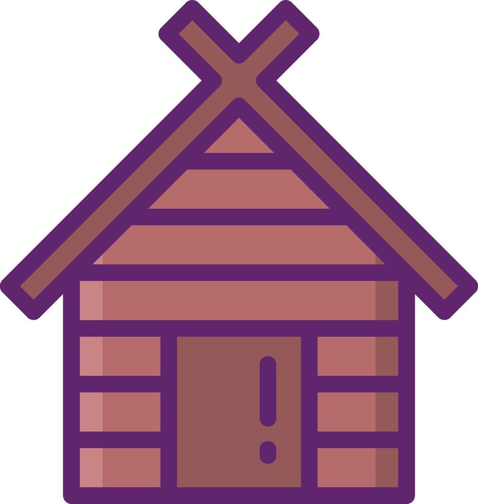 A small wooden house with a cross on the roof vector