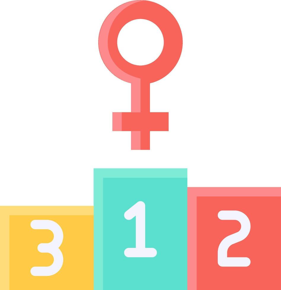 A female symbol is on top of a block with the number 12 vector