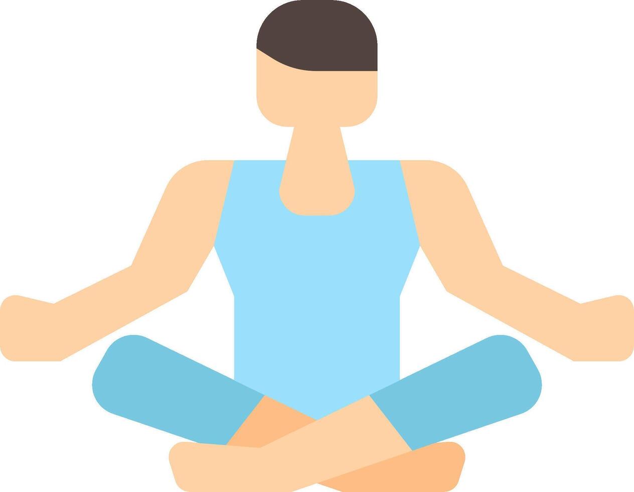 A man in a blue tank top is sitting in a lotus position vector