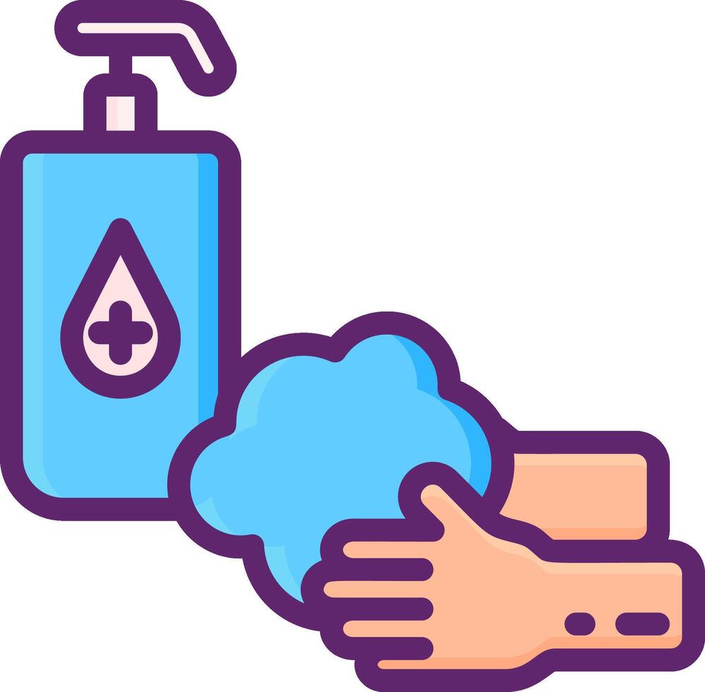 Hand washing with soap and water icon vector
