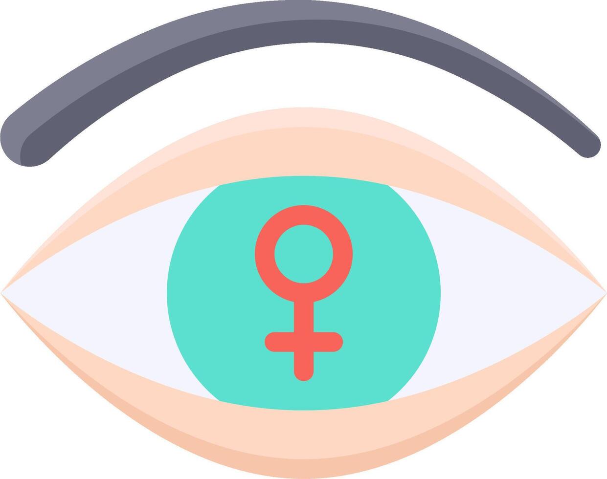 An eye with a female symbol on it vector