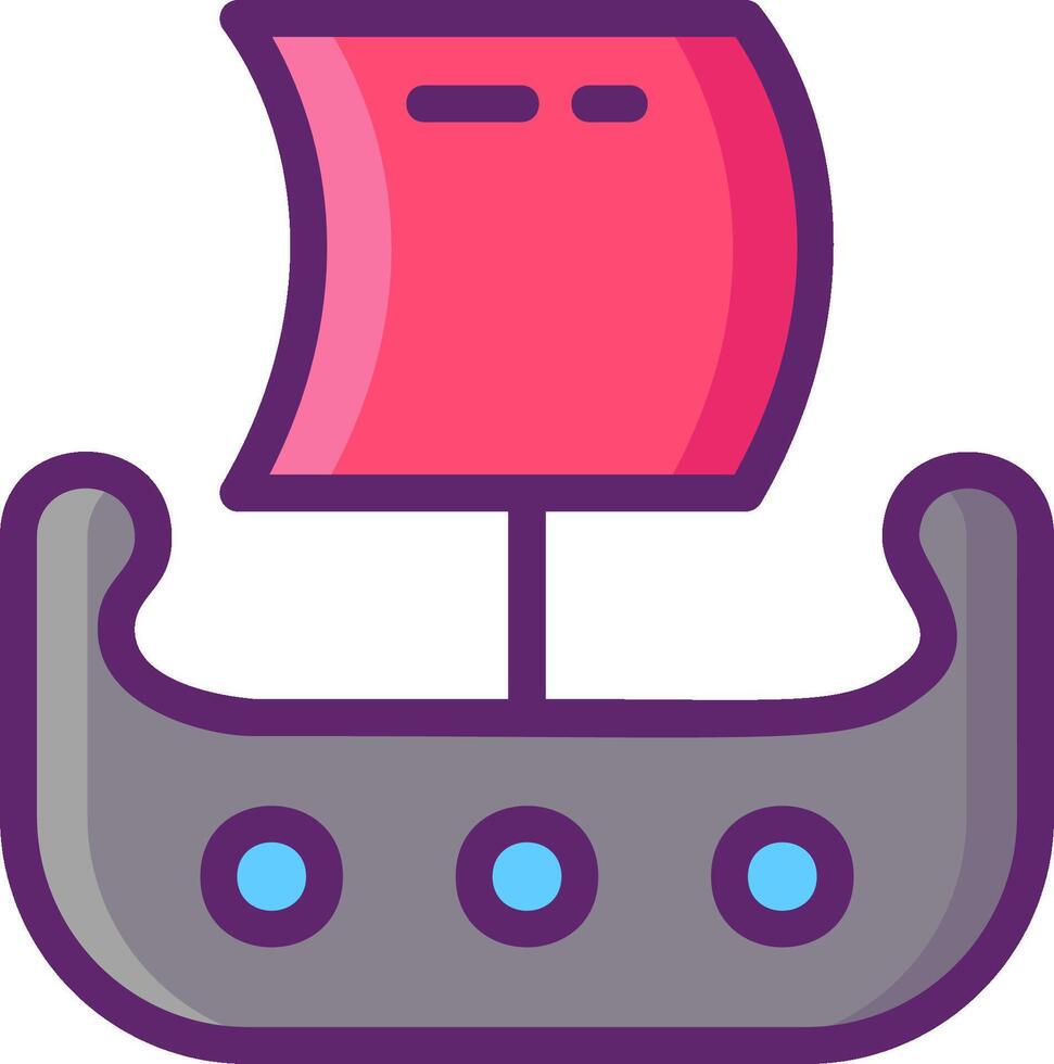 A cartoon ship with a pink sail vector