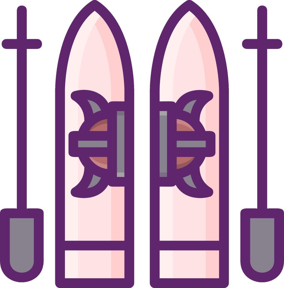 Two ski boots with a cross on them vector