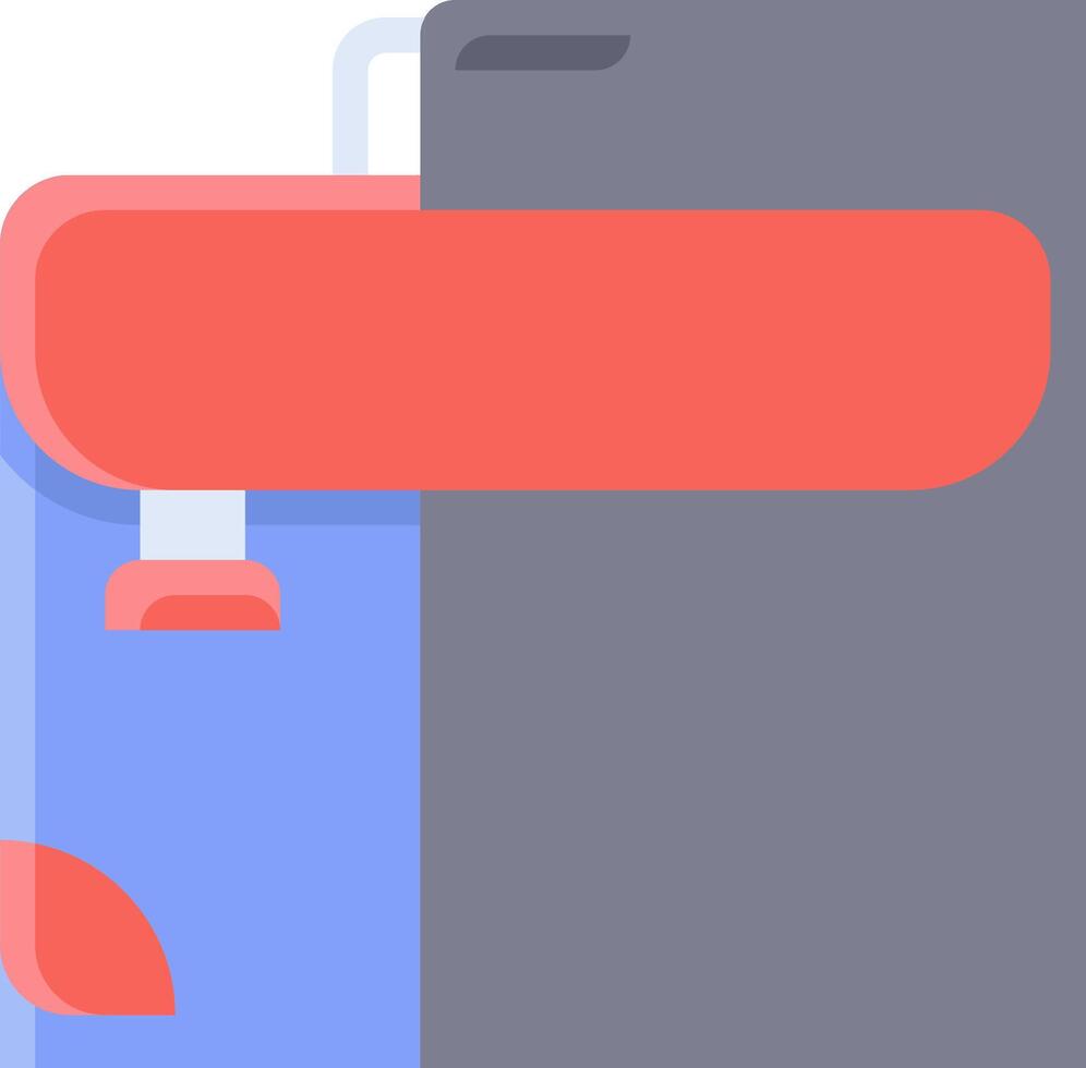 A red and blue water bottle with a red cap vector