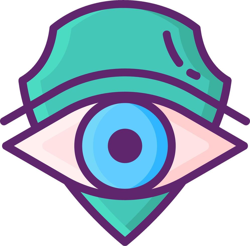 An eye icon with a shield and a shield vector