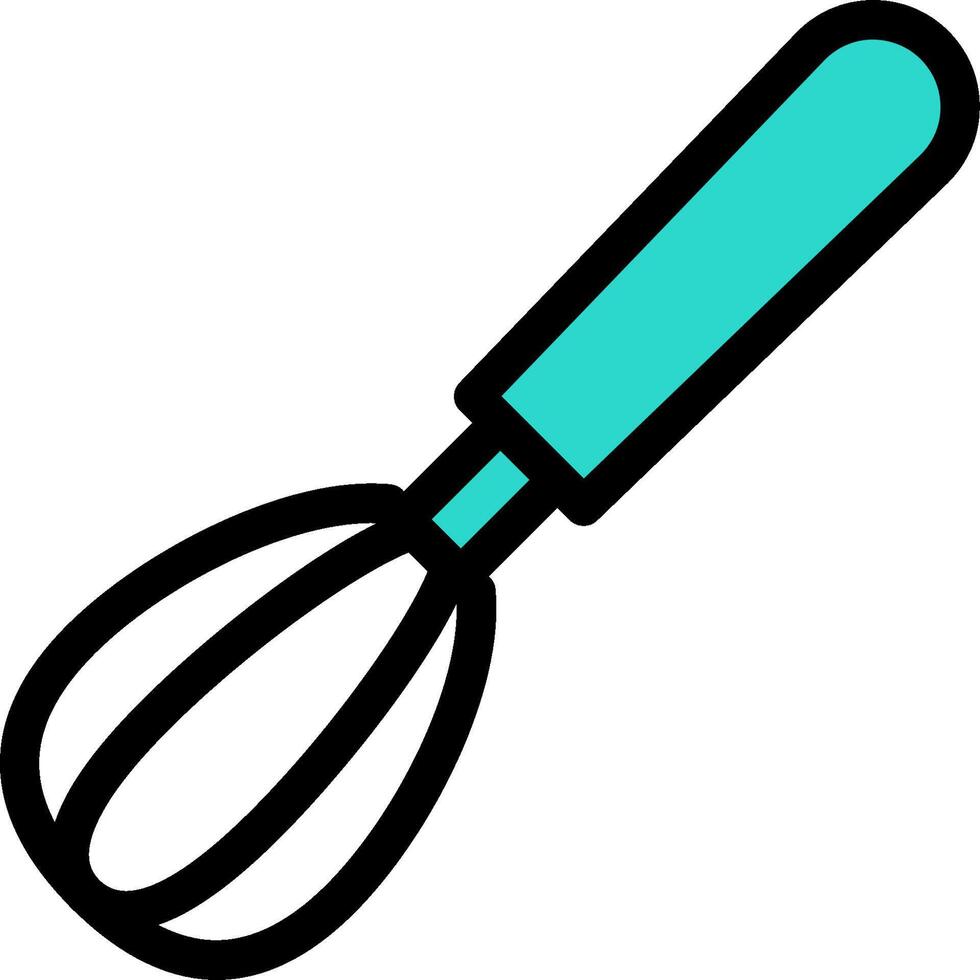 A blue whisk with a handle on a white background vector