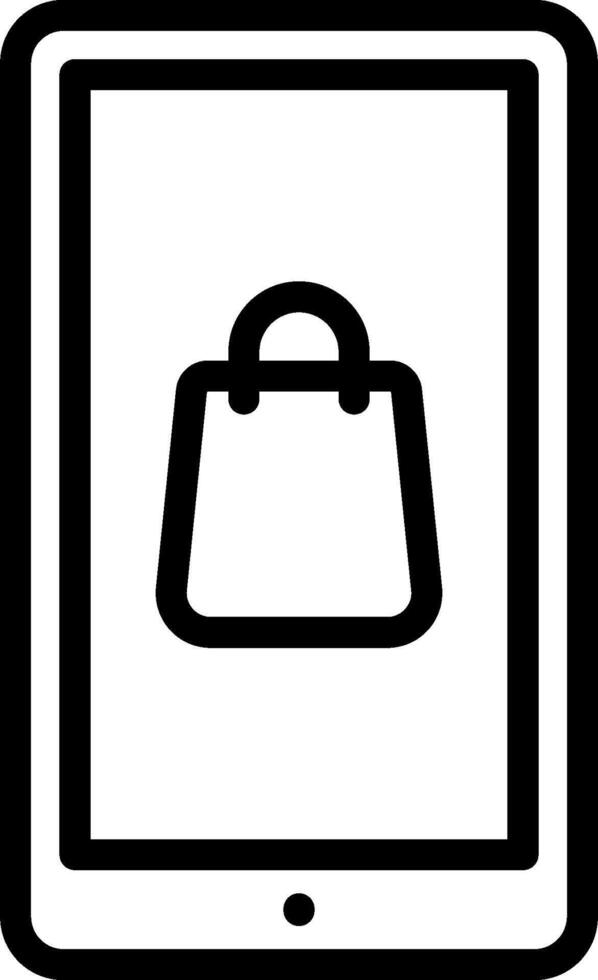 An icon of a shopping bag on a tablet vector