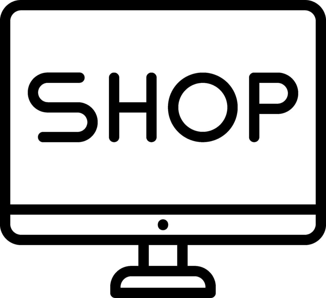 Shop icon on a computer monitor vector