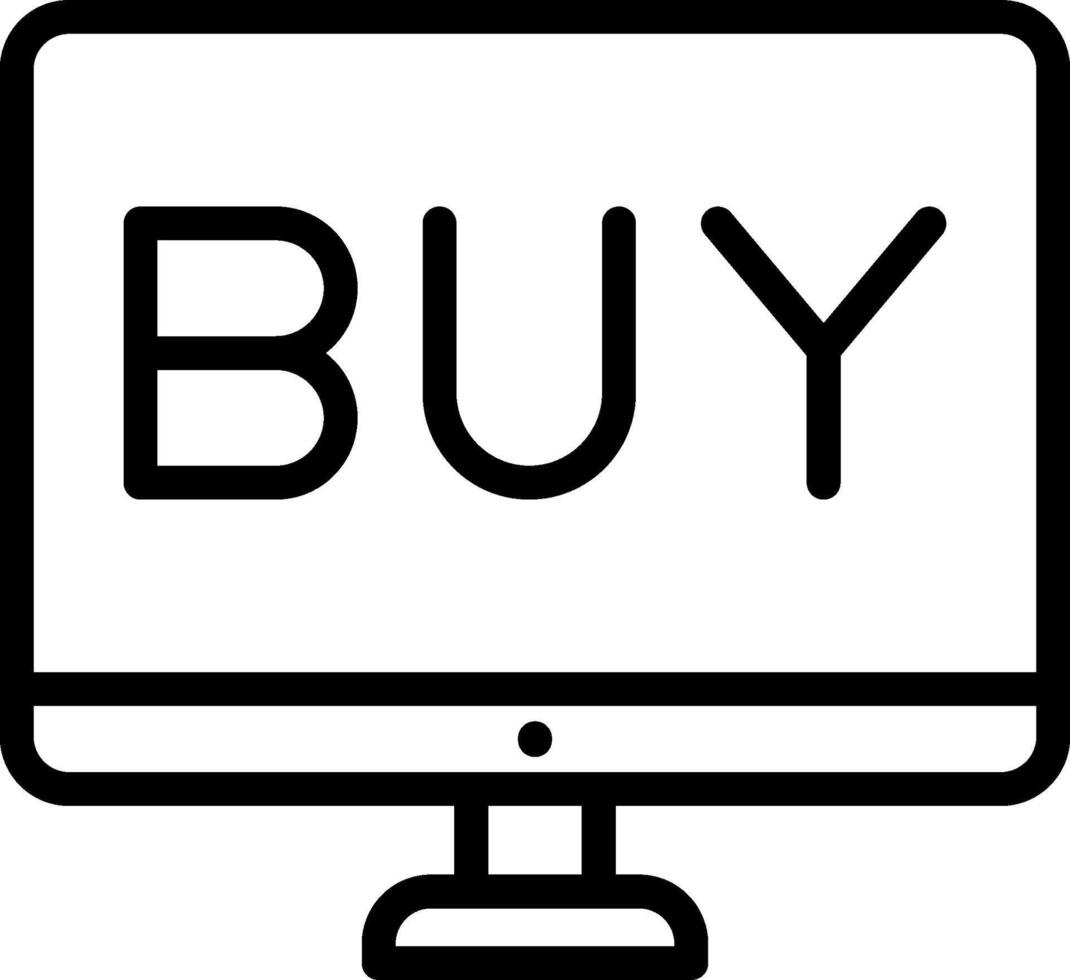 Buy icon on a computer monitor vector
