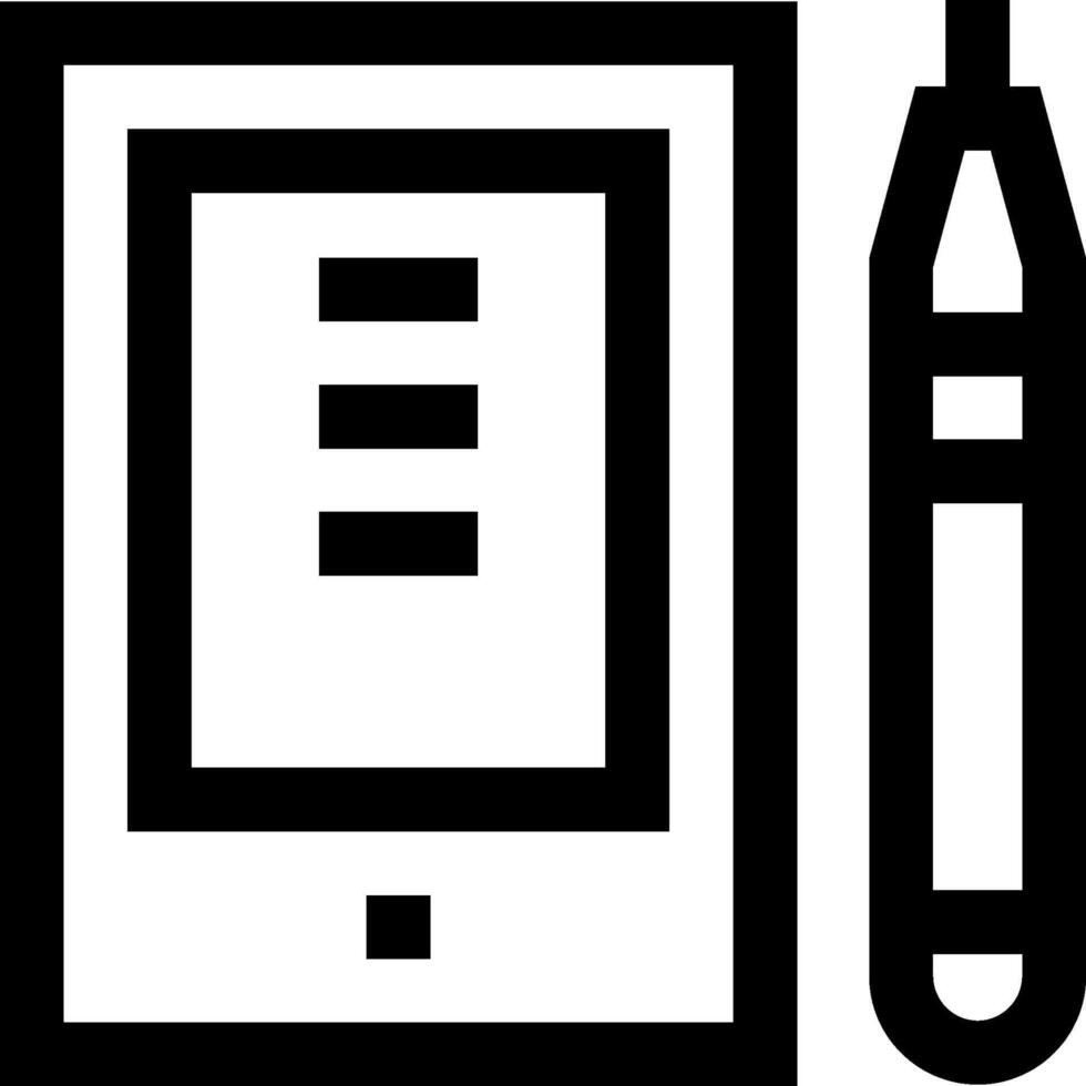 A tablet and pen icon on a white background vector