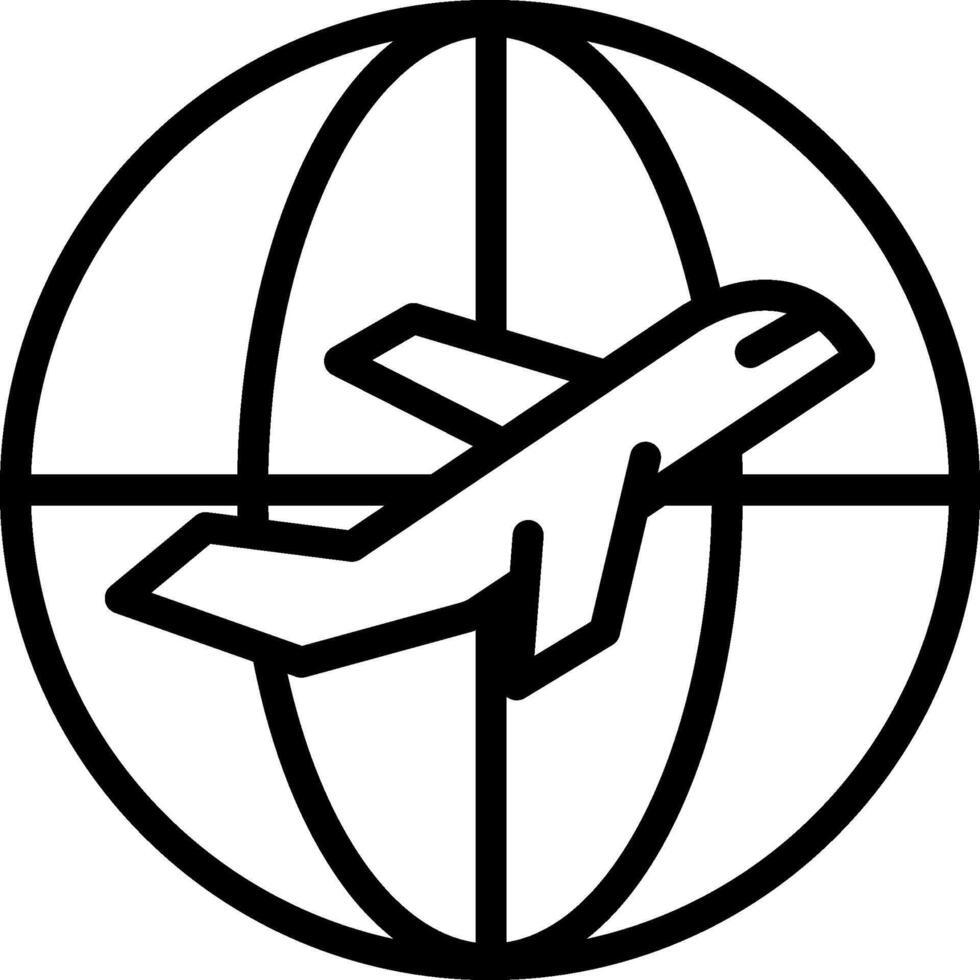 Airplane flying around the globe clipart vector