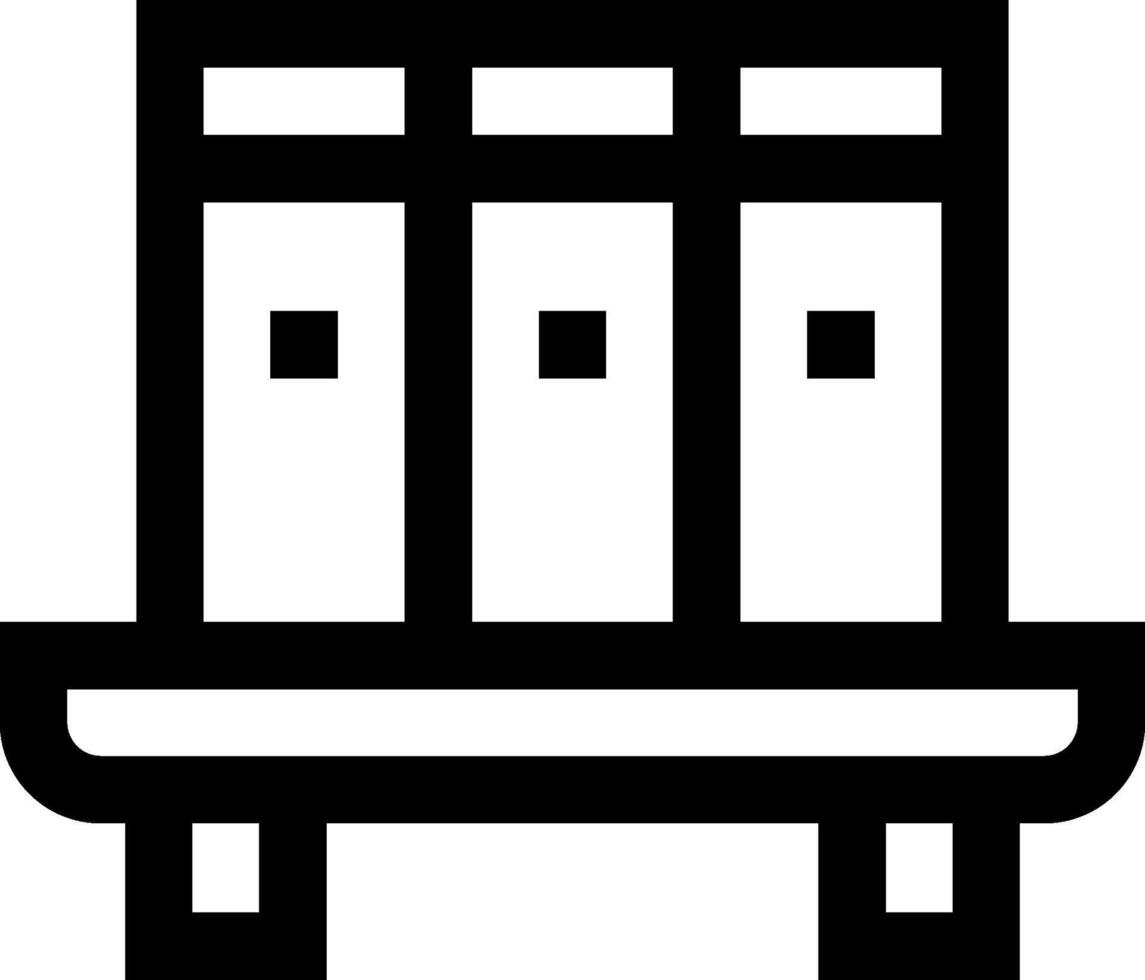 A black and white image of a bench with three books on it vector