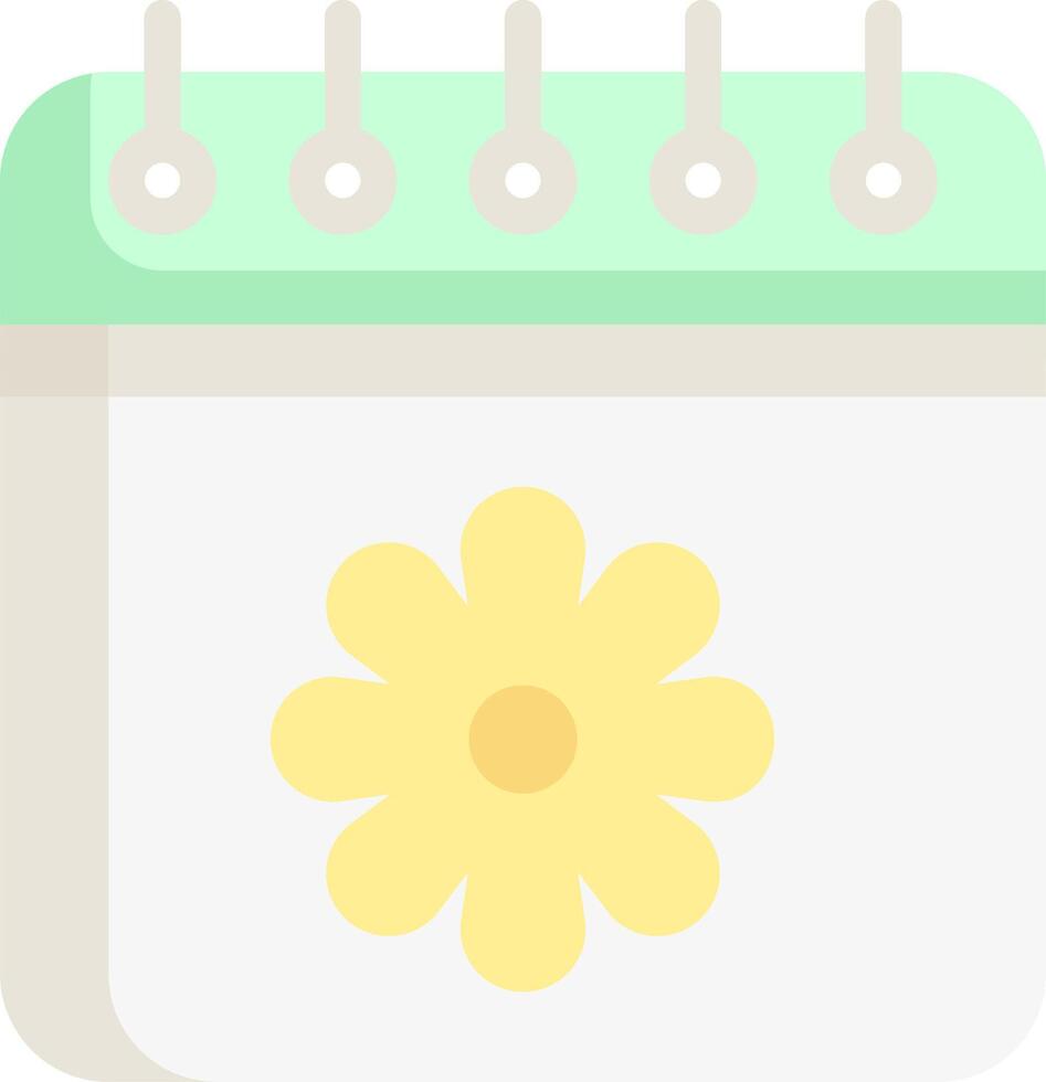 A calendar with a flower on it vector