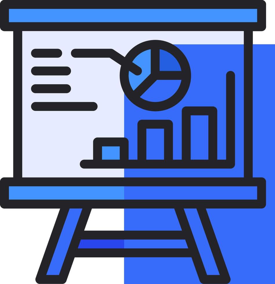A presentation board with a graph on it vector