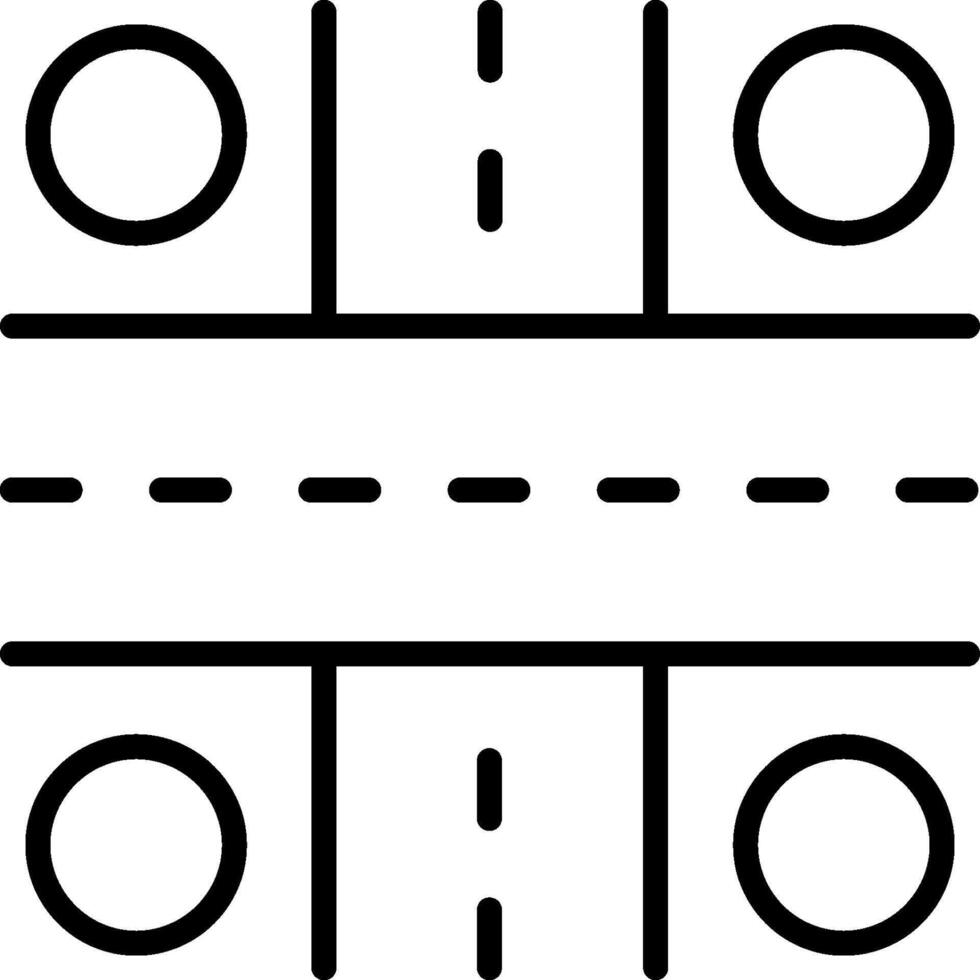 A black and white drawing of a road with two circles vector