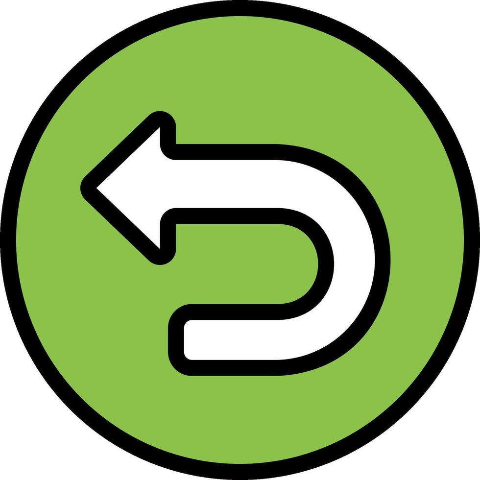 A green circle with an arrow pointing to the left vector