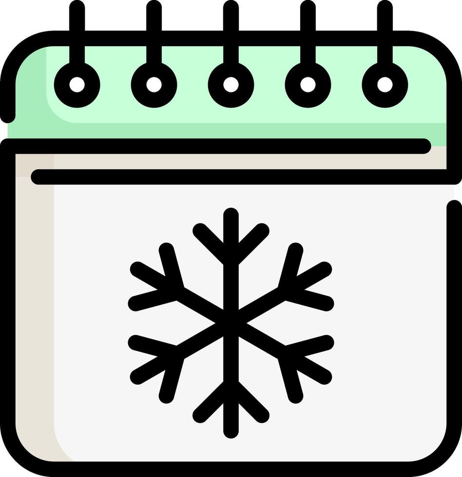 A calendar with a snowflake on it vector