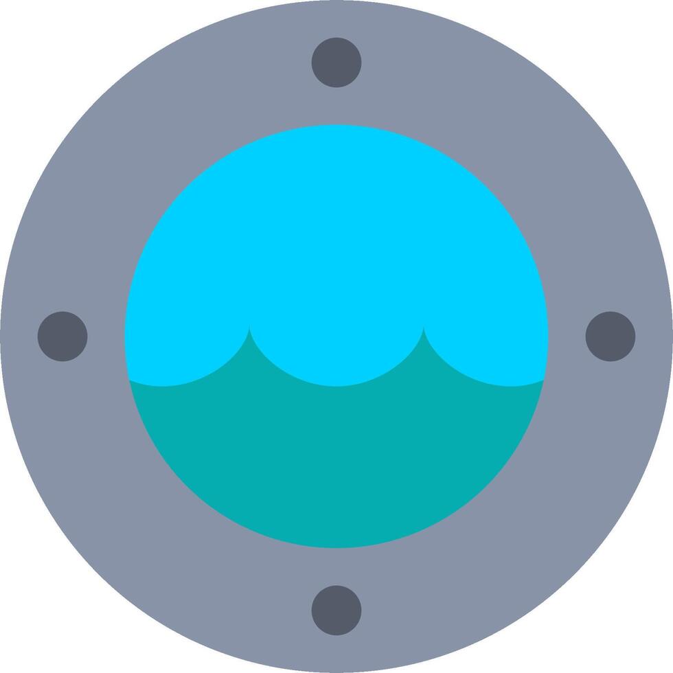A circular porthole with a blue ocean in the middle vector