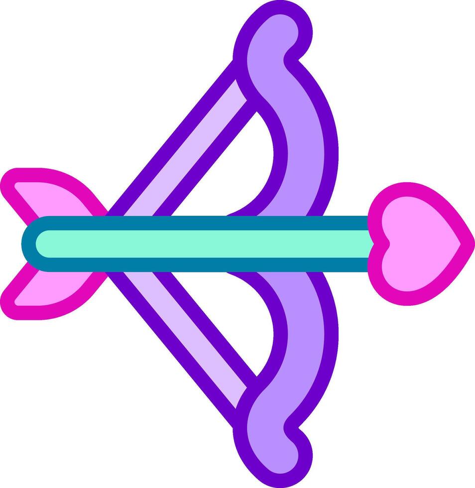 A bow and arrow with a heart on it vector