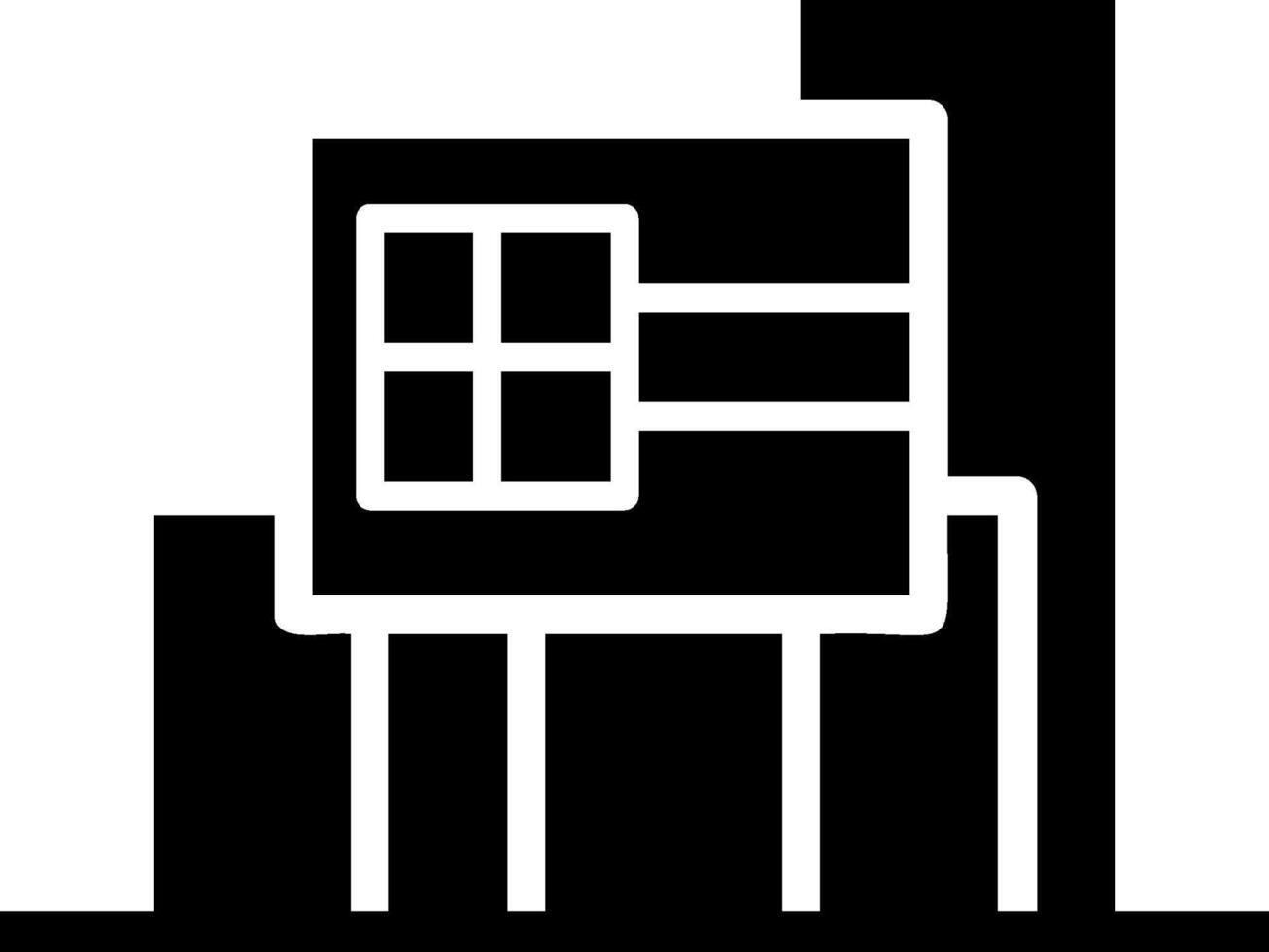 A black and white icon of a building vector