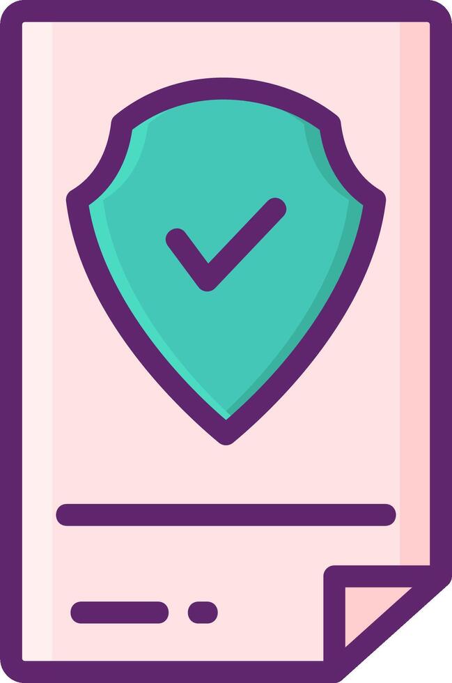 A document with a shield icon on it vector