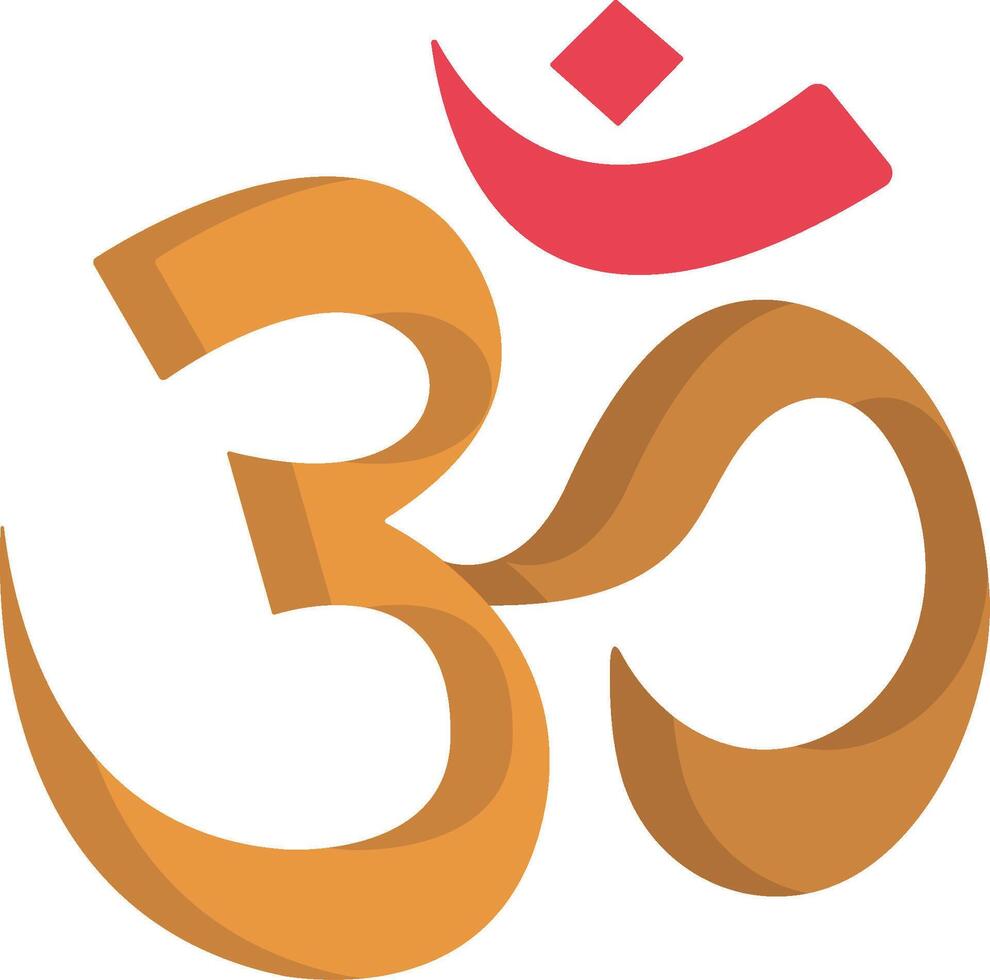 Om symbol in orange and red vector