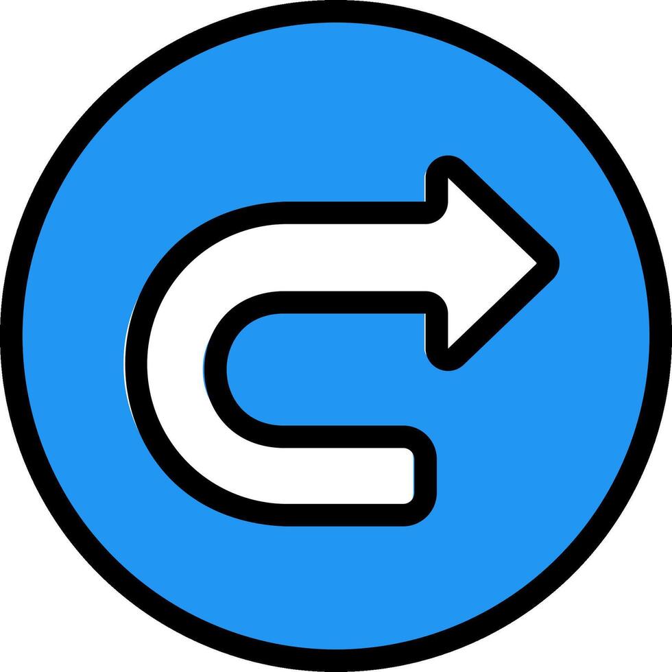 A blue circle with an arrow pointing to the right vector