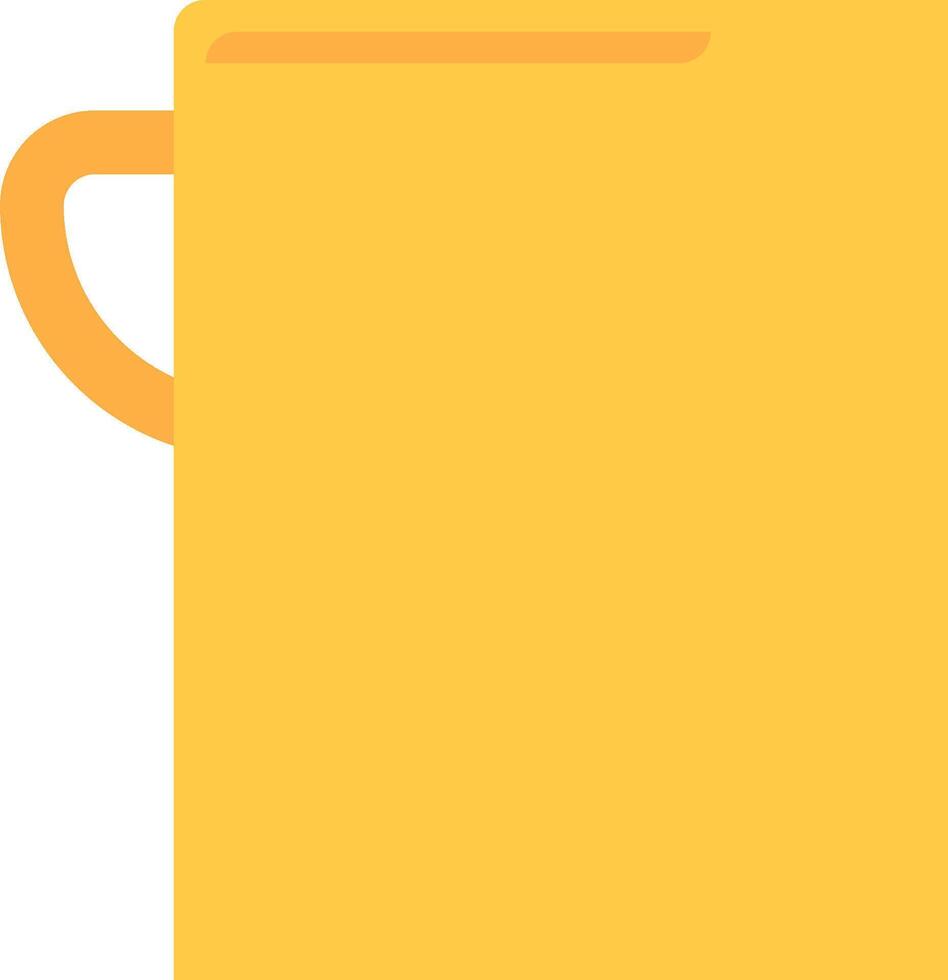 A yellow mug with a handle on it vector