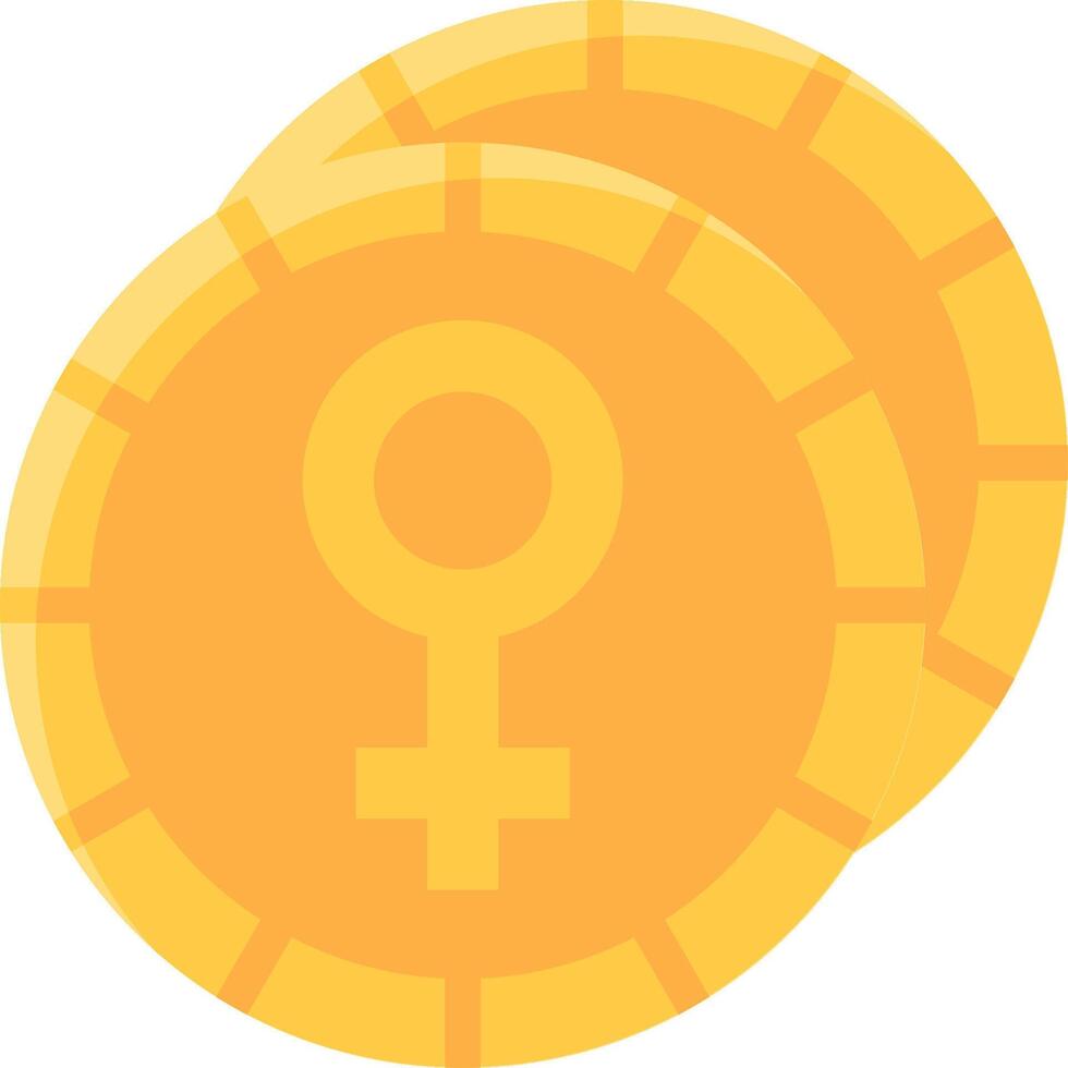 A female symbol on a coin vector