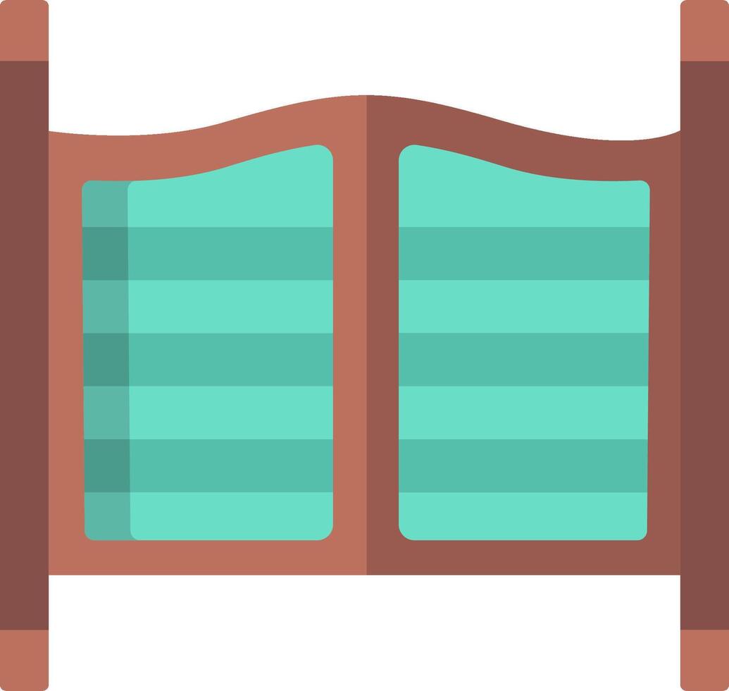 A wooden door with a green stripe on it vector