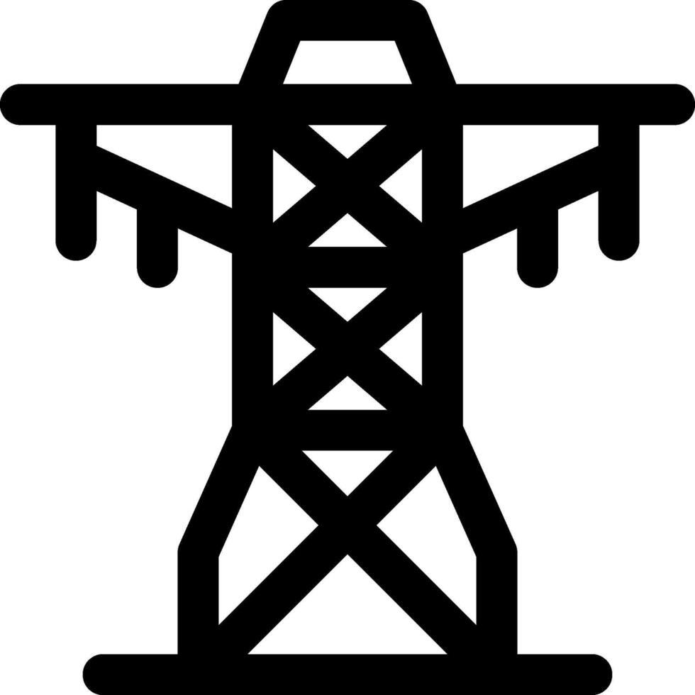 A black and white image of a tower vector