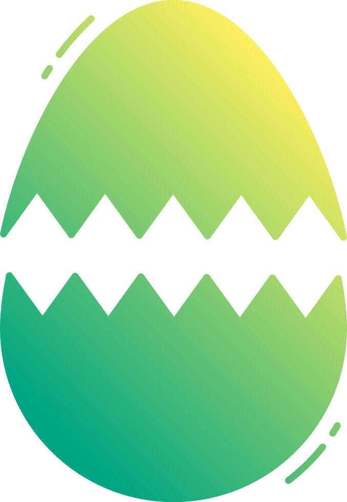 A green and yellow egg with a chevron pattern vector